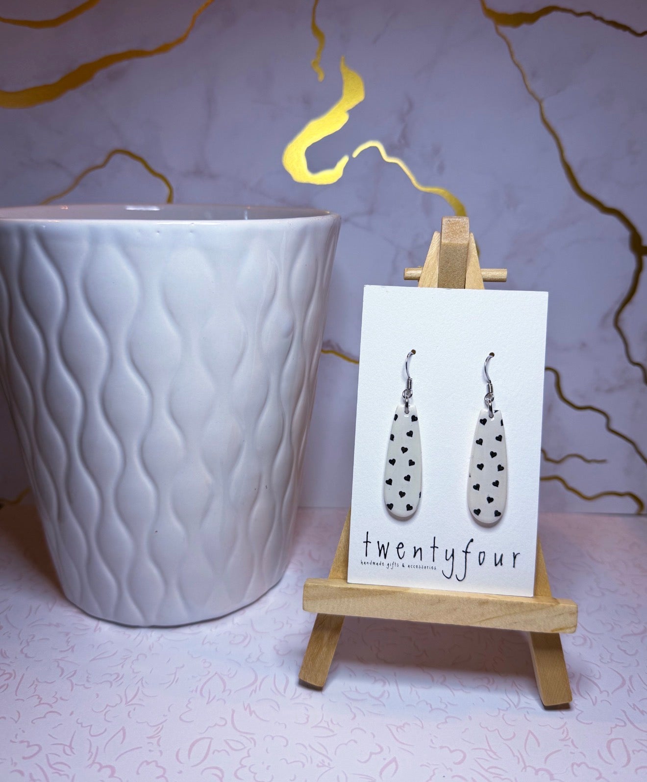 Simple Hearts Dangles | Polymer Clay Earrings