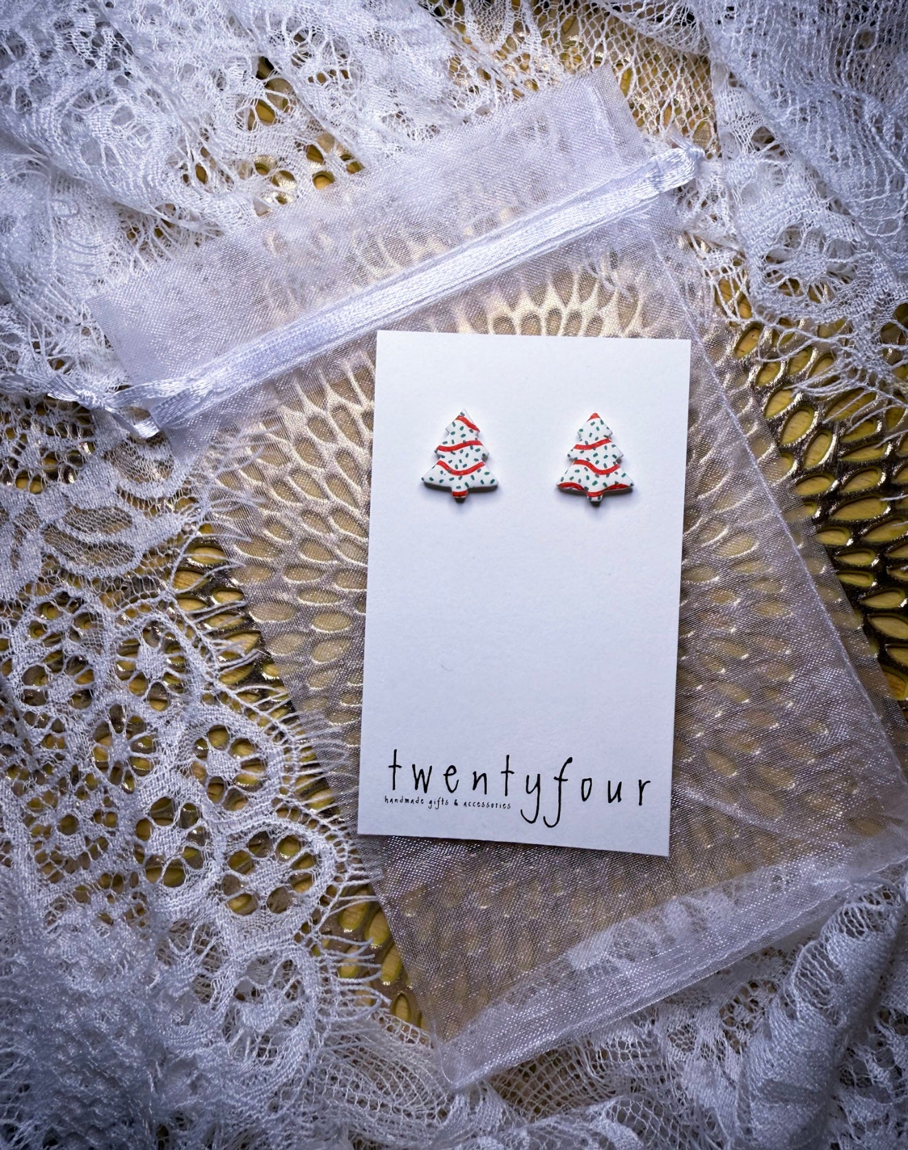 Christmas Tree Cakes | Polymer Clay Earrings