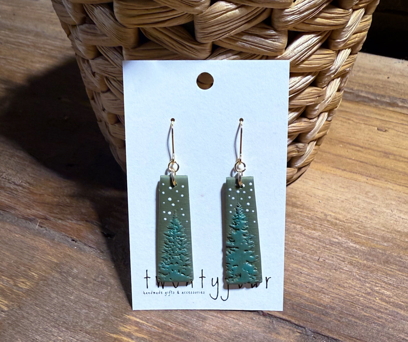 Snowy Trees | Polymer Clay Earrings