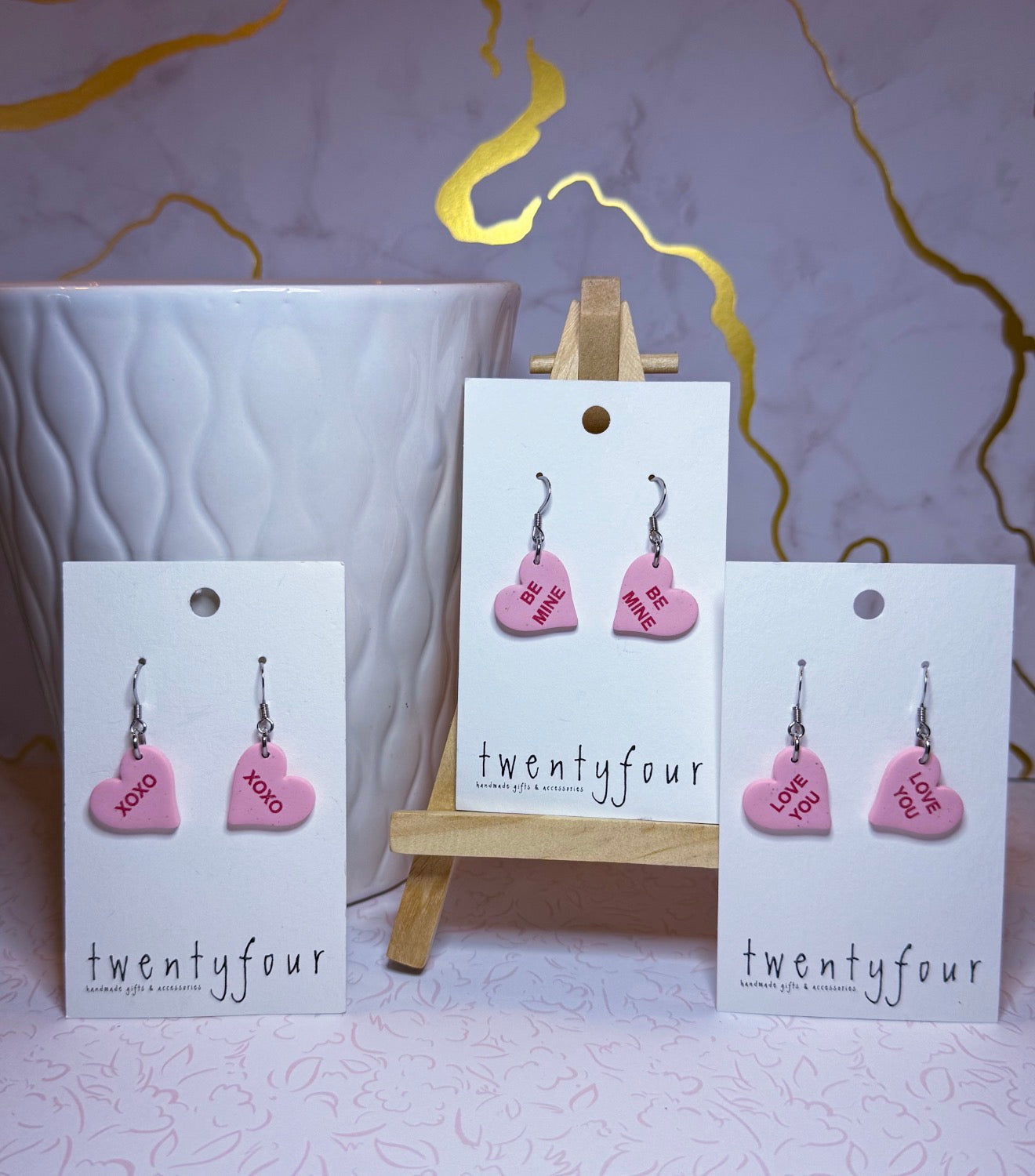 Candy Hearts | Polymer Clay Earrings