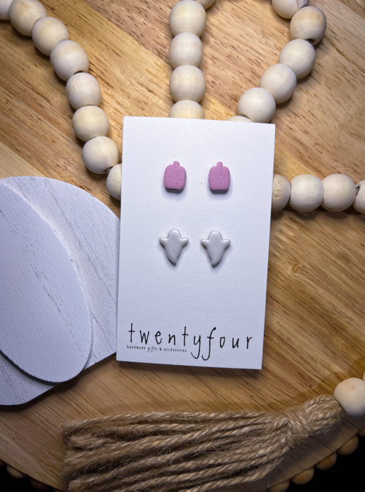 Pink Halloween Stud Pack | Polymer Clay Earrings