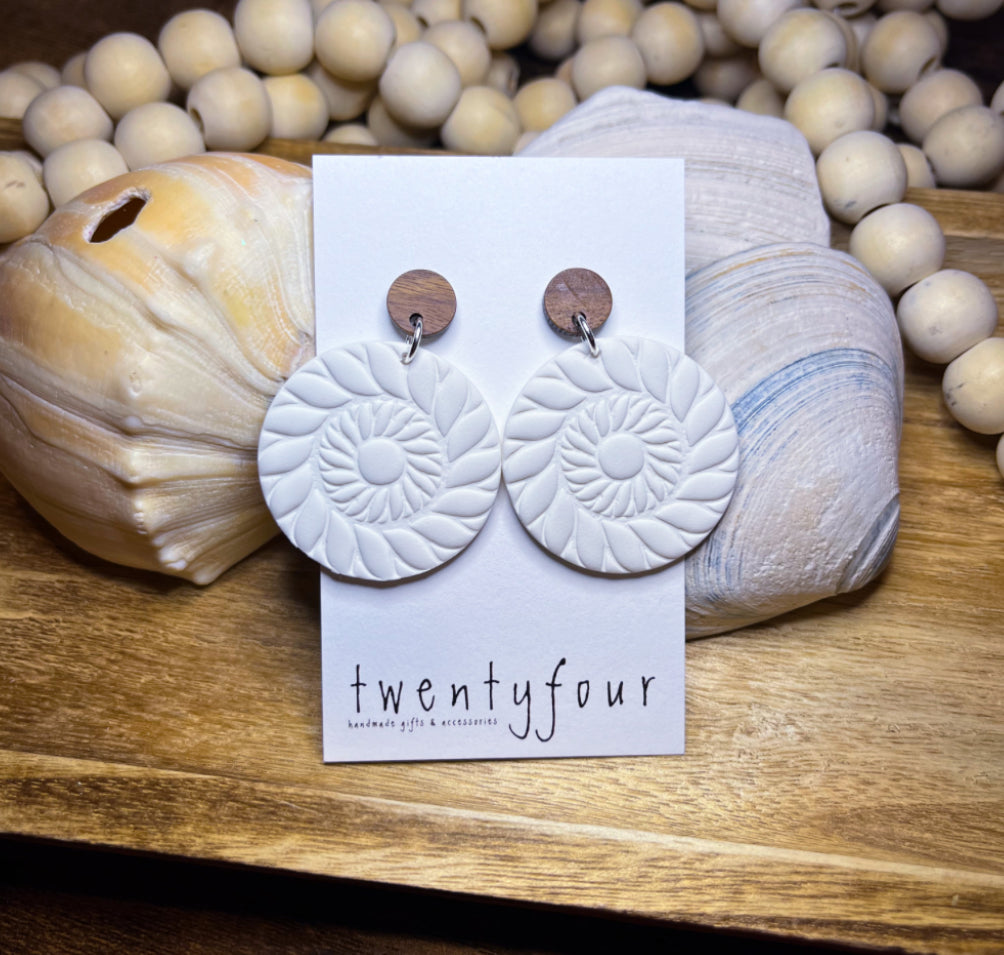 Round Boho Dangle I | Polymer Clay Earrings