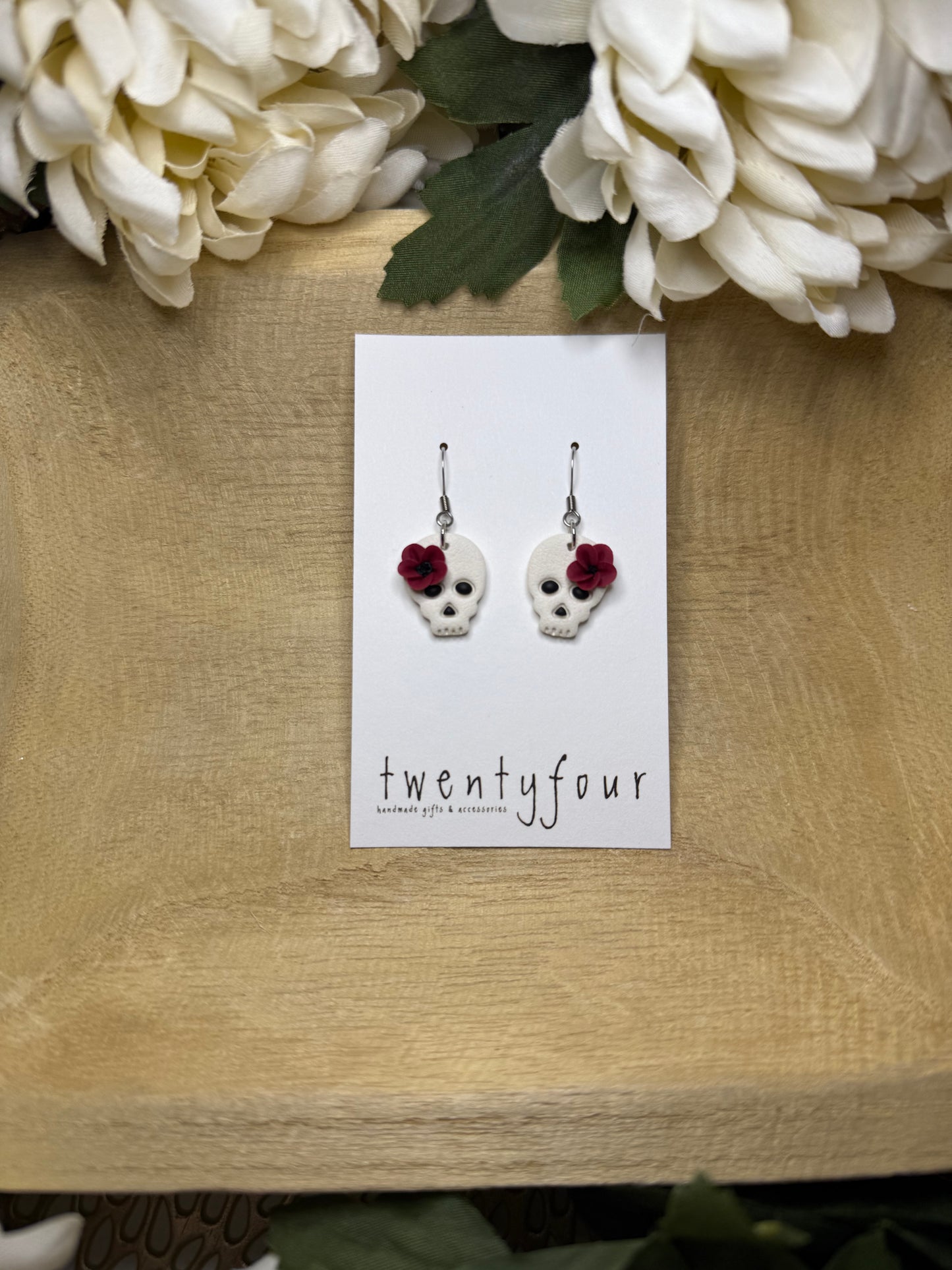 Floral Skulls | Polymer Clay Earrings