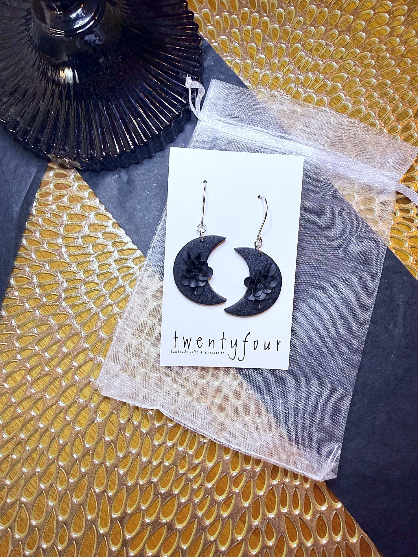 Fall Moon | Polymer Clay Earrings