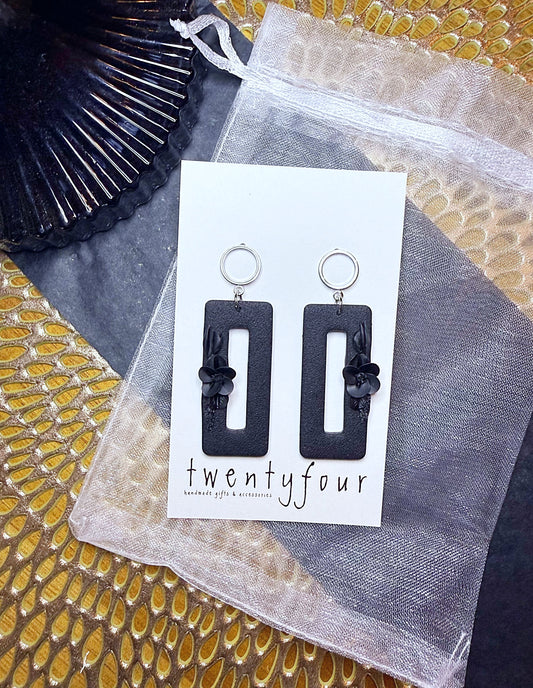 Black Bouquet | Polymer Clay Earrings